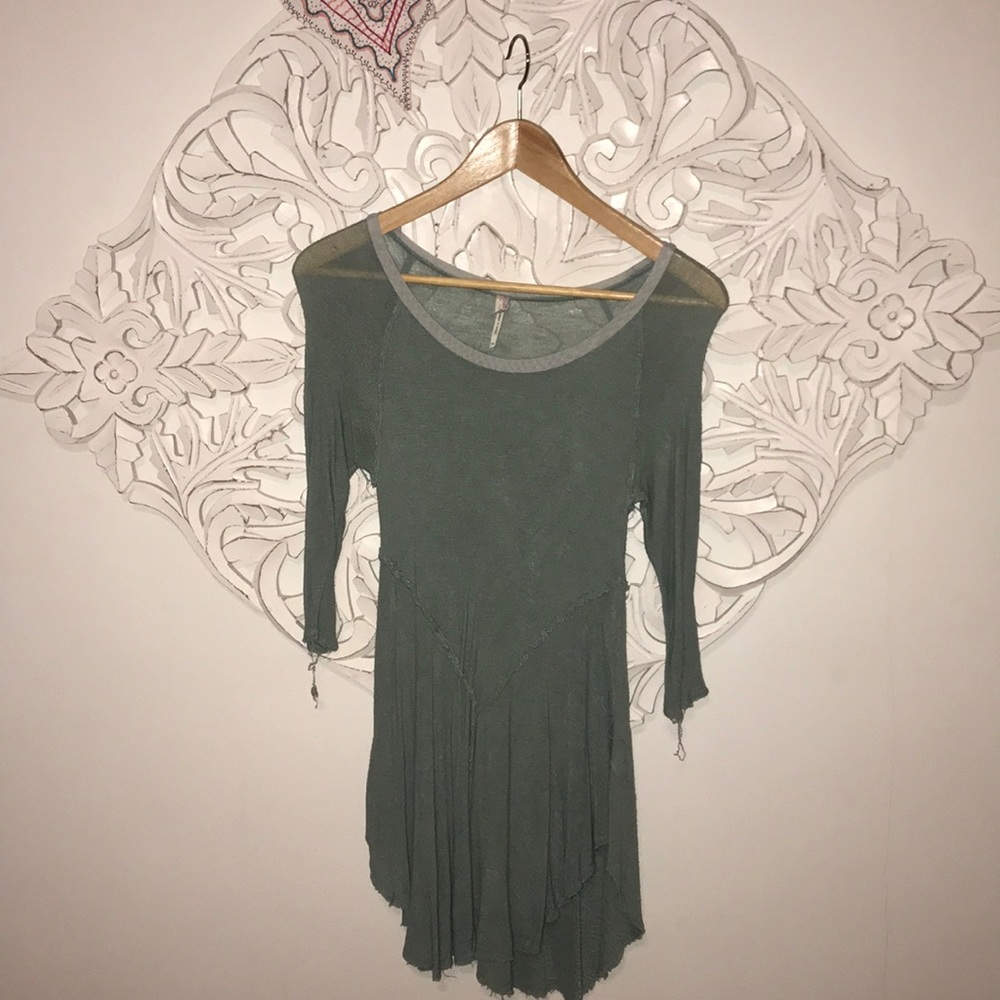 Free People blue tunic top